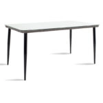 Τραπέζι Naoki  μέταλλο μαύρο-pe γκρι-γυαλί 160x90x78εκ
