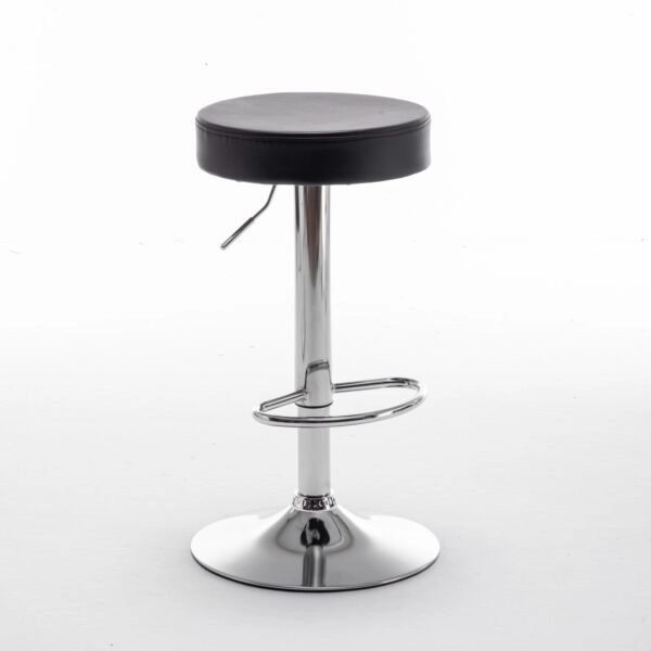 Σκαμπό Bar ArteLibre LORTHA Πτυσσόμενο Μαύρο PU/Μέταλλο Φ39x64-86cm