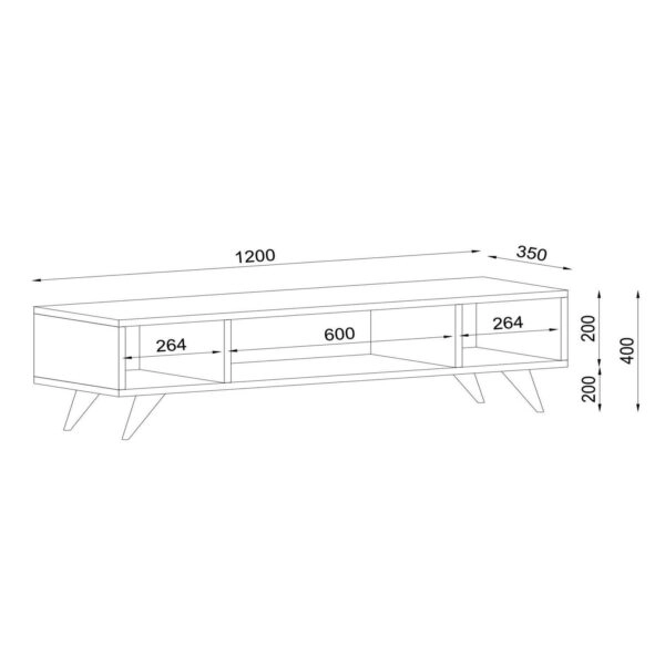 Έπιπλο Τηλεόρασης  Samos Σκούρο Καφέ 120x35x40cm