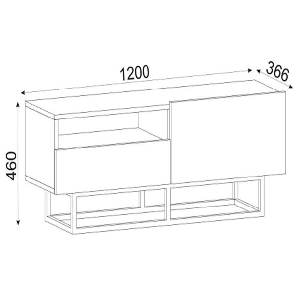 Έπιπλο Τηλεόρασης  Ios Φυσικό 120x37x46cm