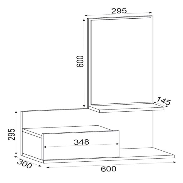 Έπιπλο Εισόδου  RODOS Φυσικό 60x30x100cm