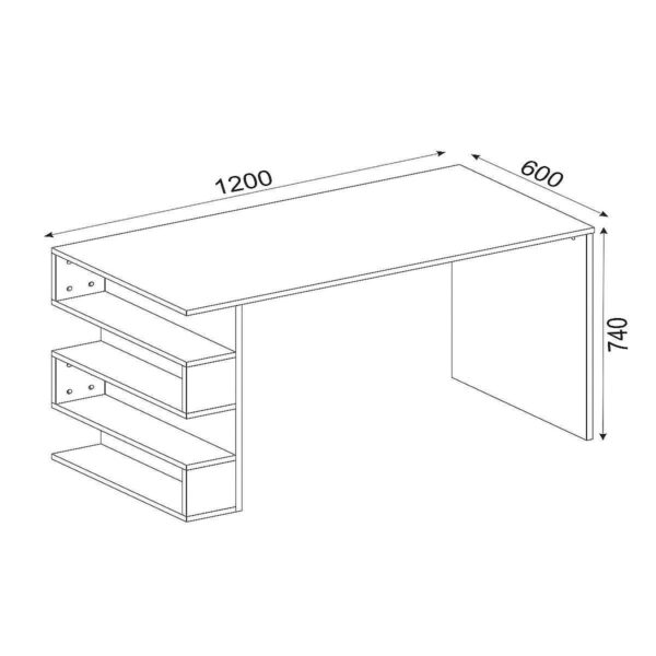 Γραφείο  CLEORA Λευκό Μοριοσανίδα/Μελαμίνη 120x60x74cm