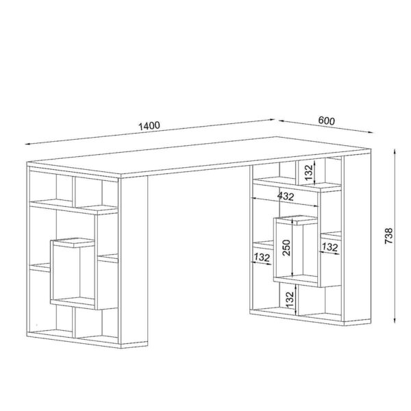 Γραφείο  LINE Λευκό Μοριοσανίδα/Μελαμίνη 140x60x74cm