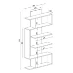 Βιβλιοθήκη  JADE Φυσικό Μοριοσανίδα/Μελαμίνη 90x22x172cm