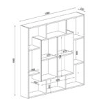 Βιβλιοθήκη ArteLibre NISIROS Cordoba Μοριοσανίδα/Μελαμίνη 136x22x136cm