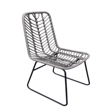 Καρέκλα Κήπου ArteLibre OSASCO Γκρι/Μαύρο Μέταλλο/Rattan 63x47x87cm