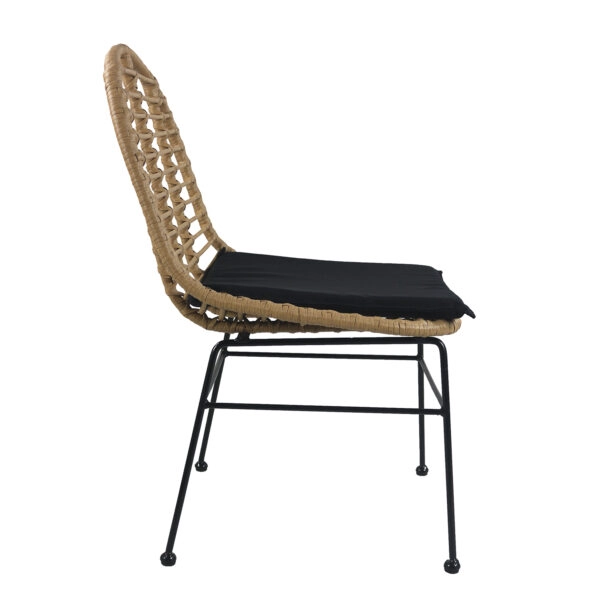 Καρέκλα Κήπου ArteLibre ACCIUS Φυσικό/Μαύρο Μέταλλο/Rattan 49x56x84cm