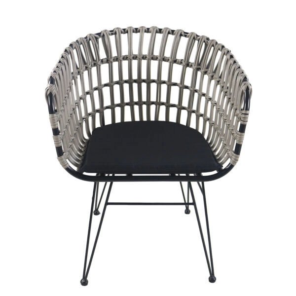 Καρέκλα Κήπου  ATRIUS Γκρι/Μαύρο Μέταλλο/Rattan 61x57x80cm