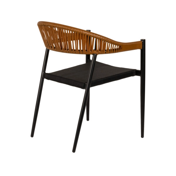 Πολυθρόνα Κήπου  LIVINGSTONE Μαύρο/Καφέ Αλουμίνιο/Rattan 56x55x76cm