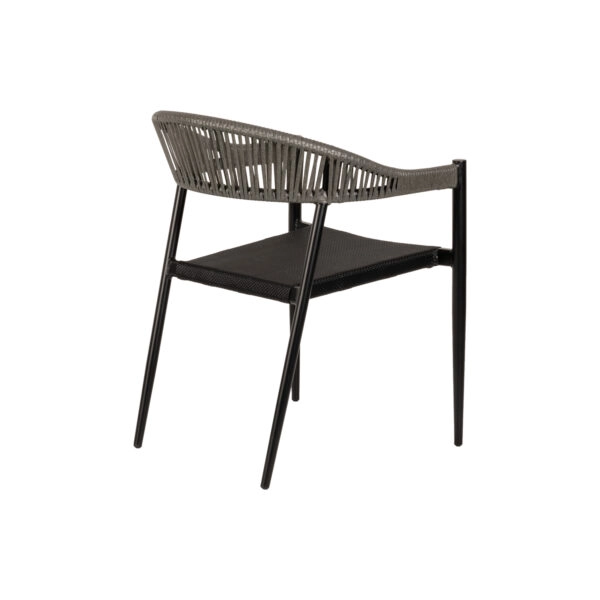 Πολυθρόνα Κήπου  LIVINGSTONE Μαύρο/Γκρι Αλουμίνιο/Rattan 56x55x76cm