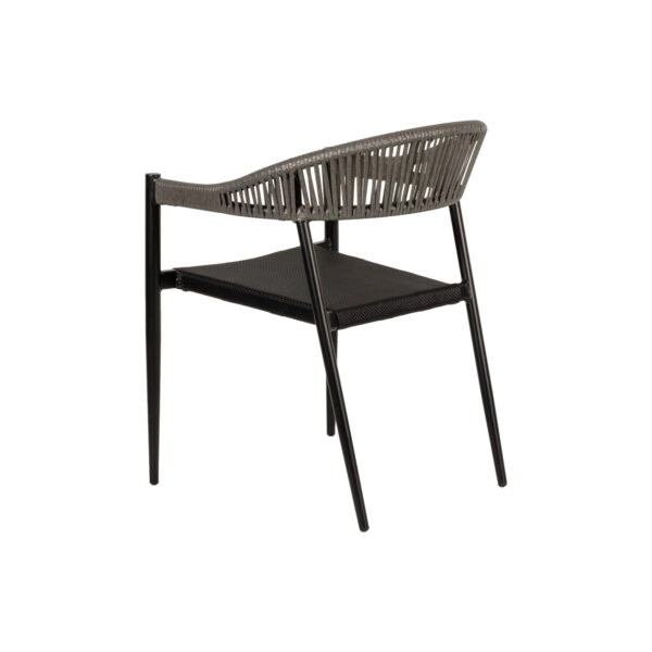 Πολυθρόνα Κήπου  LIVINGSTONE Μαύρο/Γκρι Αλουμίνιο/Rattan 56x55x76cm