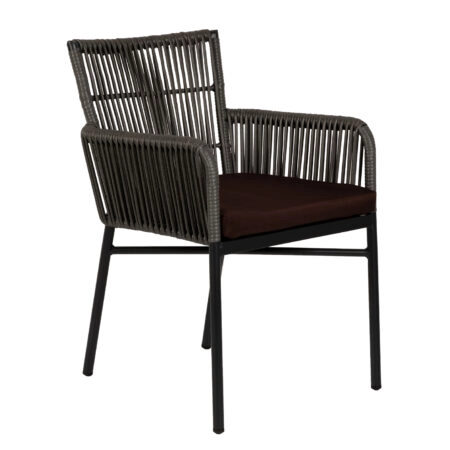 Πολυθρόνα Κήπου  BLUENILE Μαύρο/Γκρι Αλουμίνιο/Rattan 55x65x81cm