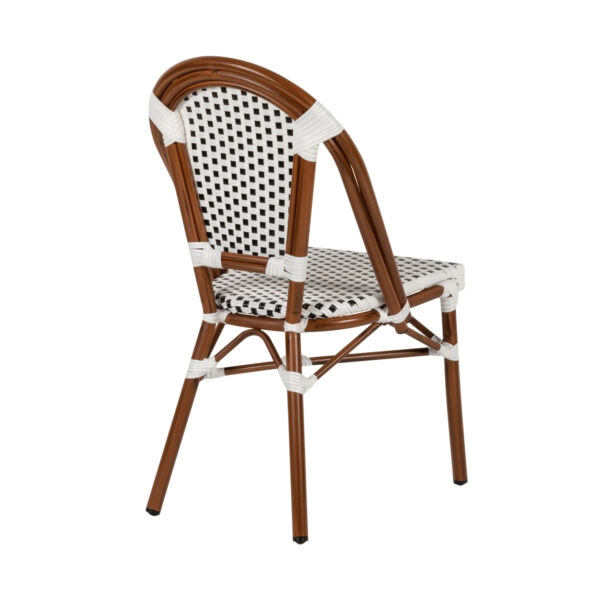 Καρέκλα Κήπου ArteLibre MUTARAZI Λευκό/Μαύρο Αλουμίνιο/Rattan 50x57x85cm