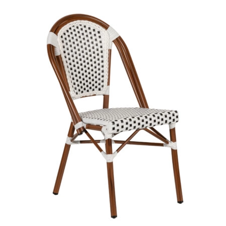 Καρέκλα Κήπου ArteLibre MUTARAZI Λευκό/Μαύρο Αλουμίνιο/Rattan 50x57x85cm