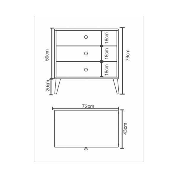 Συρταριέρα  AMARI Δρυς Μοριοσανίδα 72x43x79cm