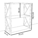 Βιβλιοθήκη  JAWARA Μαύρο Μοριοσανίδα/Μέταλλο 70x34x78.5cm