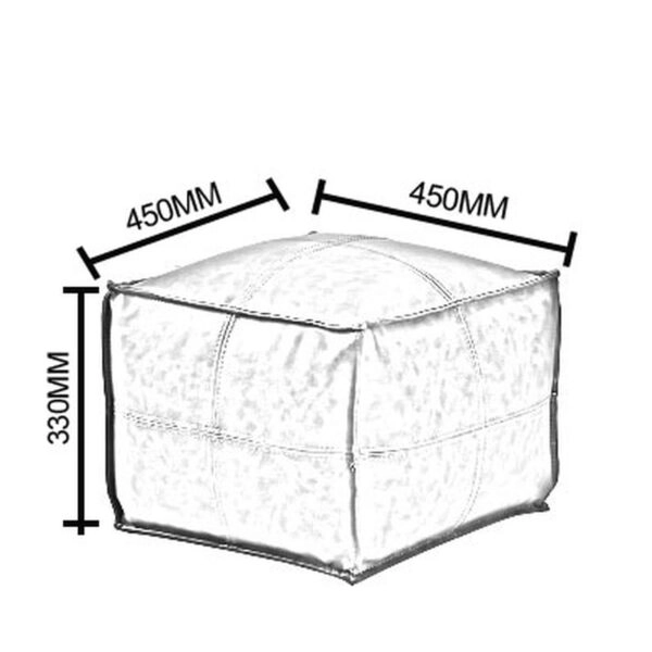 Πουφ  ASIM Μαύρο Δέρμα 45x45x33cm