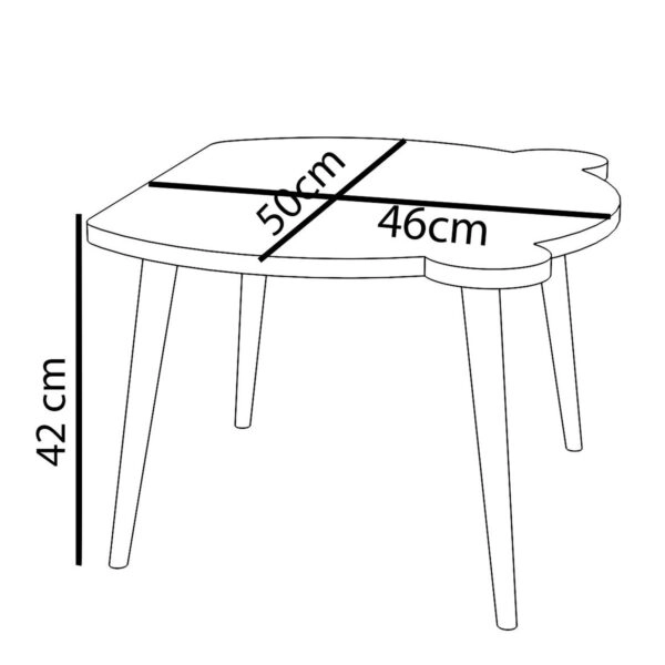 Τραπεζάκι Παιδικό  AMAHLE Με Κάθισμα Λευκό MDF/Ξύλο 46x50x42cm