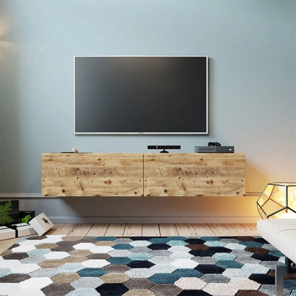 Έπιπλο τηλεόρασης επιτοίχιο Dello  oak 140x31,5x29,5εκ