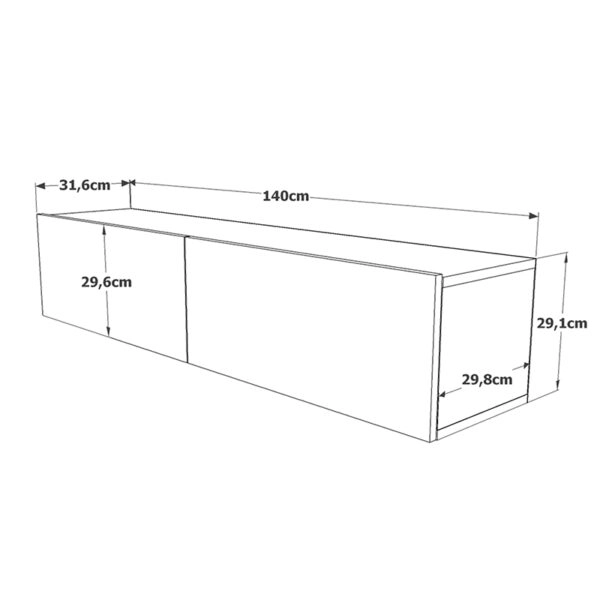 Έπιπλο τηλεόρασης επιτοίχιο Dello  oak 140x31,5x29,5εκ