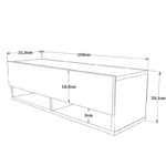 Έπιπλο τηλεόρασης επιτοίχιο Roscoe  oak 100x31,5x29,5εκ