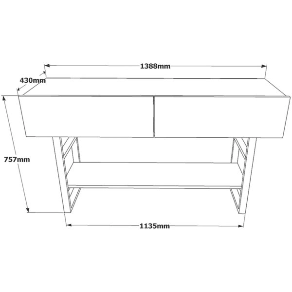 Κονσόλα Vien  oak-μαύρο 139x43x75,5εκ