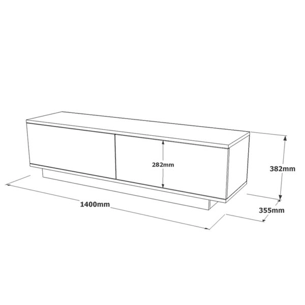 Έπιπλο τηλεόρασης Zoeva  γκρι cemento 140x35,5x38εκ