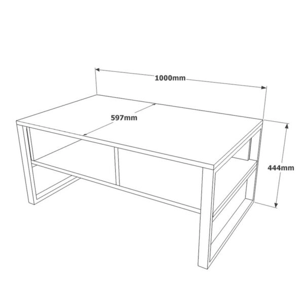 Τραπέζι σαλονιού Honora  ανθρακί antique-μαύρο 100x60x44.5εκ