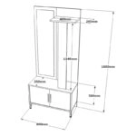 Έπιπλο εισόδου Bridger  μαύρο-καρυδί 80x35x180εκ