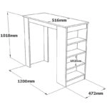 Τραπέζι μπαρ Riff  λευκό-sonoma 120x51.5x101.5εκ