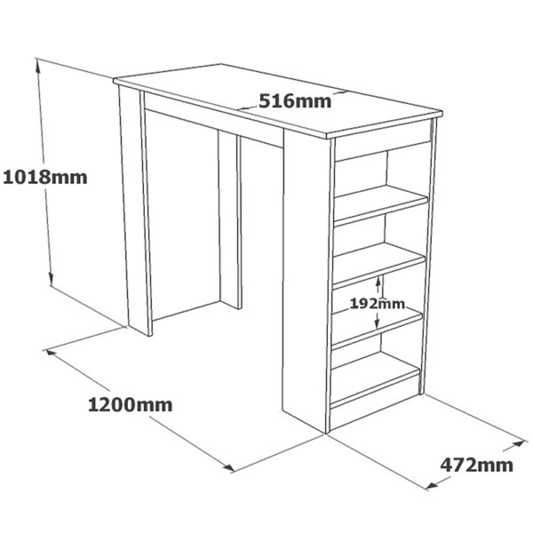 Τραπέζι μπαρ Riff  λευκό-sonoma 120x51.5x101.5εκ