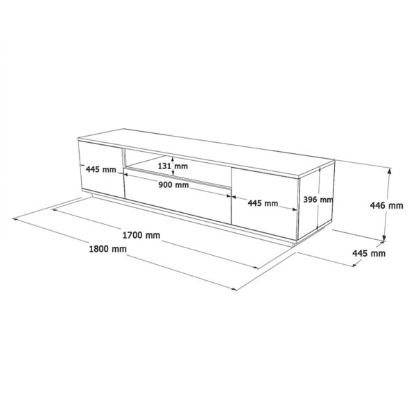 Έπιπλο τηλεόρασης Soren  sonoma-λευκό 180x.44.5x44.6εκ