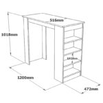 Τραπέζι μπαρ Riff  λευκό 120x51.5x101.5εκ