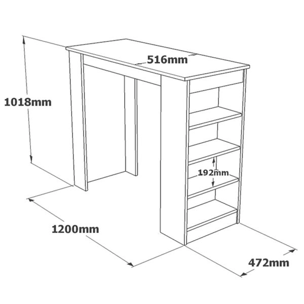 Τραπέζι μπαρ Riff  λευκό 120x51.5x101.5εκ