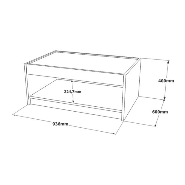 Τραπέζι σαλονιού Surprise  ανθρακί antique-γκρι antique 93.5x60x40εκ