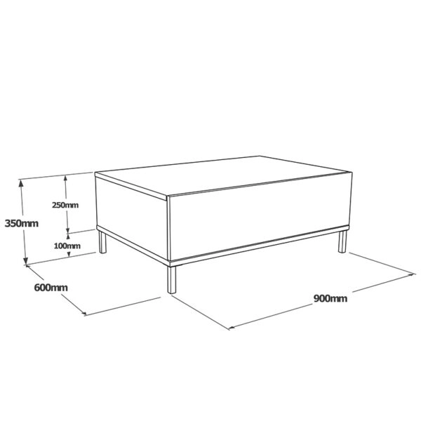 Τραπέζι σαλονιού Evaluate  ανθρακί antique-wenge 90x60x35εκ