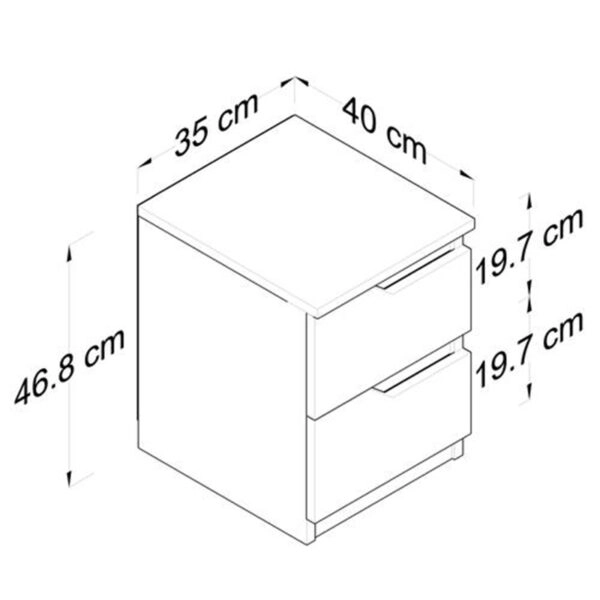 Κομοδίνο Verena  λευκό-καρυδί 35x40x47εκ