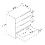 Συρταριέρα Verena  4ων συρταριών καρυδί-λευκό 80x47x92εκ