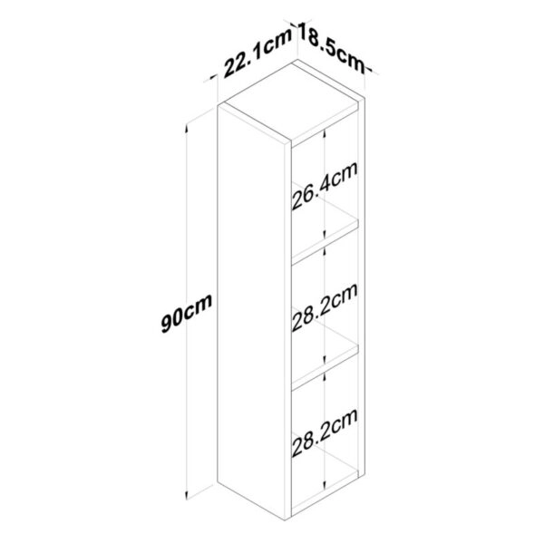 Ραφιέρα τοίχου Adelia  λευκό 22x18.5x90εκ