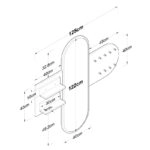 Κρεμάστρα-καθρέπτης Baunty  λευκό-καρυδί125x2x122εκ