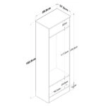 Ντουλάπι-παπουτσοθήκη Nacho  λευκό-καρυδί 59.8x37.5x182.8εκ