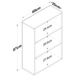 Ραφιέρα τοίχου Goldie  φυσικό-λευκό 60x25x87εκ