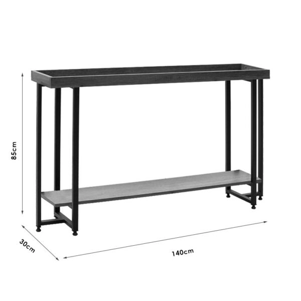 Κονσόλα Nolan  καρυδί-μαύρο 140x30x85εκ