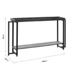 Κονσόλα Nolan  καρυδί-μαύρο 140x30x85εκ