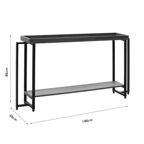Κονσόλα Nolan  καρυδί-μαύρο 140x30x85εκ