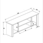 Έπιπλο τηλεόρασης Tserium  μελαμίνης φυσικό 120x30x45εκ