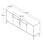 Μπουφές Fumomel  μελαμίνης sonoma-ανθρακί-μαύρο 180x40,5x78εκ