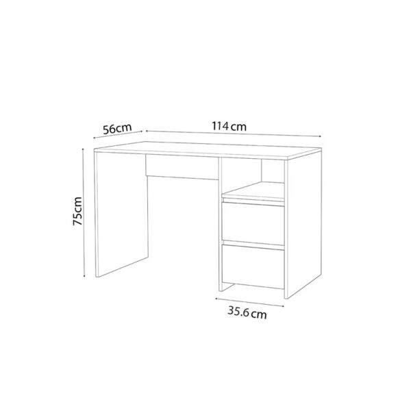 Γραφείο εργασίας Joniel  μελαμίνης oak 114x56x75εκ