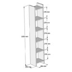 Βιβλιοθήκη Darco  μελαμίνης λευκό 28.6x22x160εκ