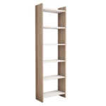 Βιβλιοθήκη Darco  μελαμίνης oak-λευκό 48.6x22x160εκ